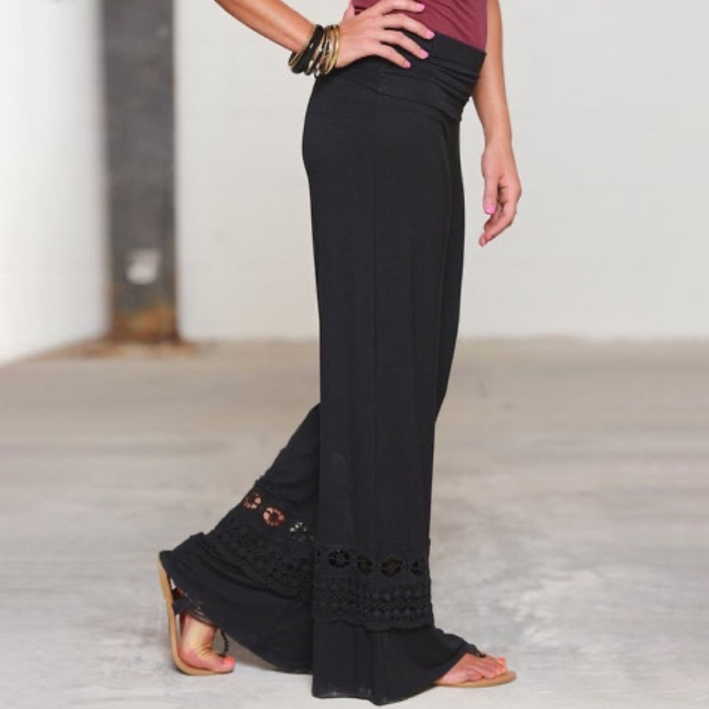 Palazzo crochet lace cuff Yoga Pants